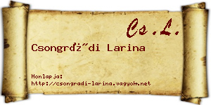 Csongrádi Larina névjegykártya